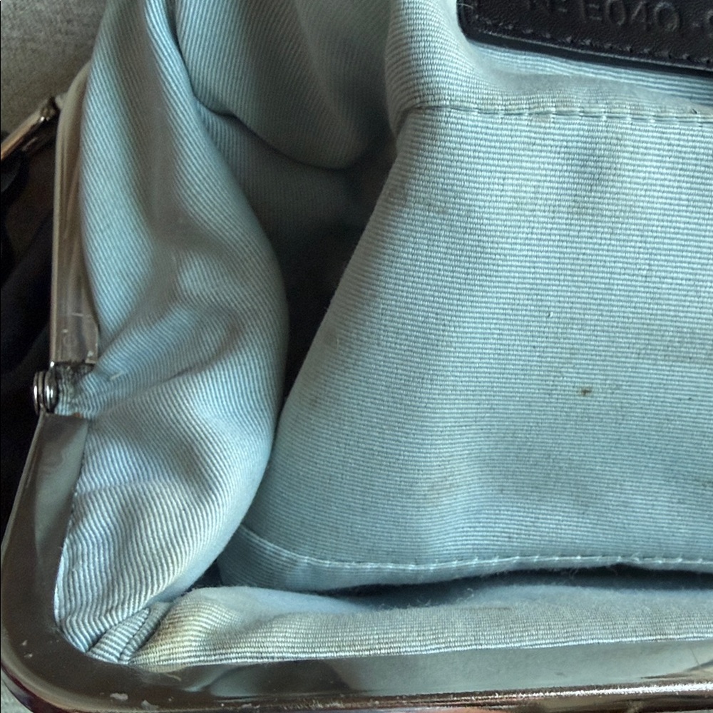 Coach Black Leather Clutch with Silver Accents - Picture 12 of 12